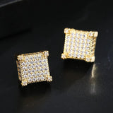 Rock Hip Hop Iced Out Stud Earring for Men Ice Studded Zircon Piercing