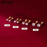 925 Silver Zircon Stud Earrings for Women Baby Wedding
