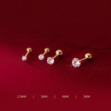 925 Silver Zircon Stud Earrings for Women Baby Wedding