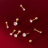 925 Silver Zircon Stud Earrings for Women Baby Wedding
