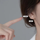 925 Silver Zircon Stud Earrings for Women Baby Wedding