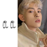 Metal Stud Earrings Ear Piercing Cuffs Clips for Men Women Punk Gothic Jewelry