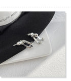 Metal Stud Earrings Ear Piercing Cuffs Clips for Men Women Punk Gothic Jewelry