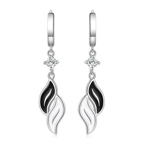 925 Silver Leaf Zircon Earrings Women Party Jewelry