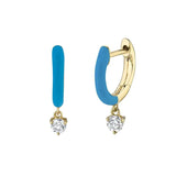 Stainless Steel CZ Chain Ear Studs Moon Star Pendant Piercing Jewelry
