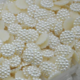 100Pcs 13mm Beige Half Round Flatback Pearls Wedding DIY Decoration