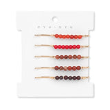 5Pcs Natural Stone Beads Hair Clips 4mm Beaded Hairpins for Women Girls Jewelry
