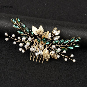 Pearl Crystal Tiaras Wedding Hair Comb Hairpin Bride Hair Accessories