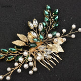 Pearl Crystal Tiaras Wedding Hair Comb Hairpin Bride Hair Accessories