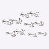 5 Pairs Zircon Stud Earrings Set Stainless Steel For Women Jewelry