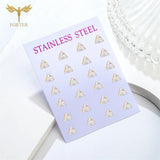 Triangle Zircon Earrings Crystal Ear Studs 12 Pairs