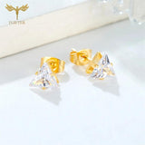 Triangle Zircon Earrings Crystal Ear Studs 12 Pairs