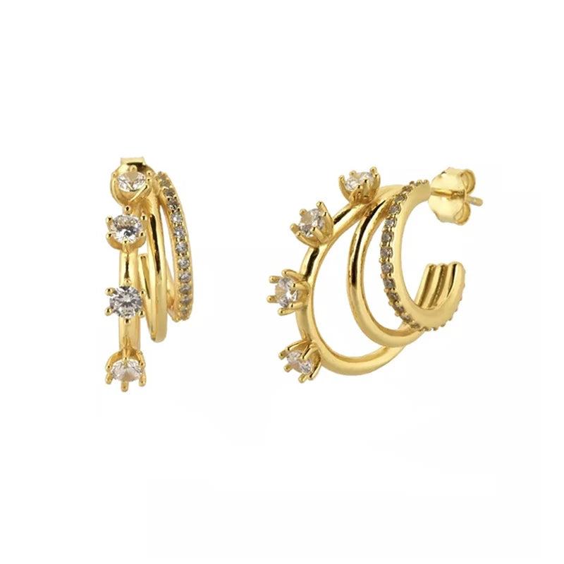 Vintage CZ Zircon Piercing Earrings