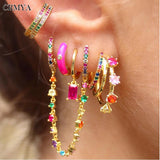 Vintage CZ Zircon Piercing Earrings