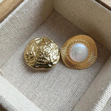 925 Silver Pearl Stud Earrings Vintage Style Gift