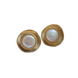 925 Silver Pearl Stud Earrings Vintage Style Gift