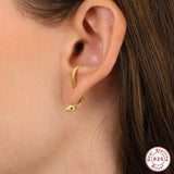 925 Silver Snake Shaped Stud Earrings for Women Punk Style