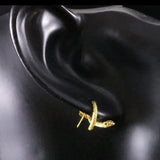925 Silver Snake Shaped Stud Earrings for Women Punk Style
