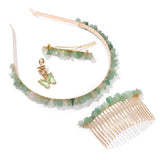 Stone Chip Hair Hoop Irregular Amethysts Hair Combs