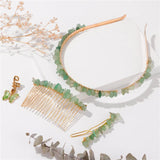 Stone Chip Hair Hoop Irregular Amethysts Hair Combs