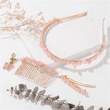 4pcs Chipped Stone Hair Accessories Set - Wedding Bride Reiki Jewelry Gift
