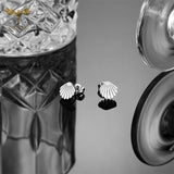 Summer Seaside Shell Stud Earrings Set - Stainless Steel Women's Jewelry