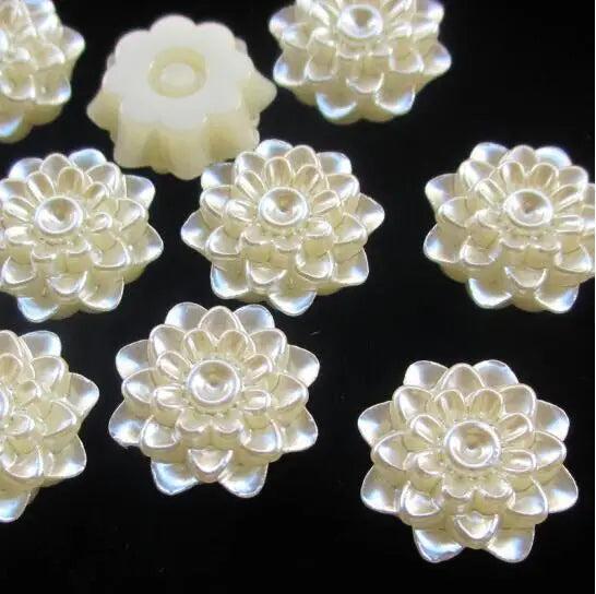 ABS Pearl flower 20mm Half Round Pearl Bead Flat Back DIY