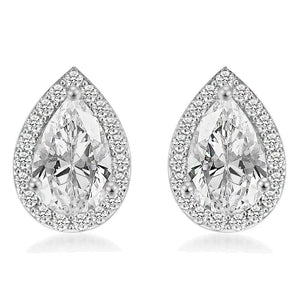 Teardrop CZ Stud Earrings Bridal Jewelry