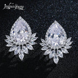 Teardrop CZ Stud Earrings Bridal Jewelry