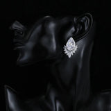 Teardrop CZ Stud Earrings Bridal Jewelry