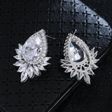 Teardrop CZ Stud Earrings Bridal Jewelry