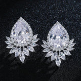 Teardrop CZ Stud Earrings Bridal Jewelry