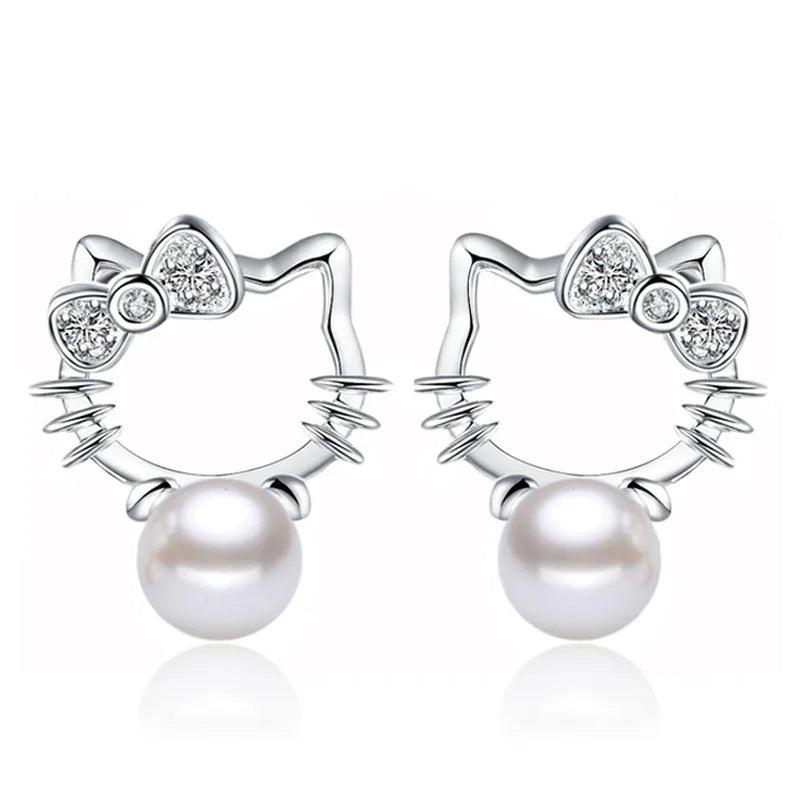 925 Silver Shambhala Flash CZ Pearl Earrings