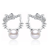 925 Silver Shambhala Flash CZ Pearl Earrings