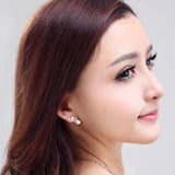 925 Silver Shambhala Flash CZ Pearl Earrings