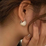 Foxanry Minimalist Silver Earrings for Women Geometric Party Jewelry