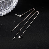 925 Silver Tassel Earrings Women Ear Line Fine Jewelry