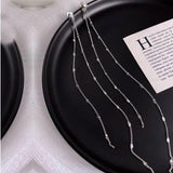 925 Silver Tassel Earrings Women Ear Line Fine Jewelry