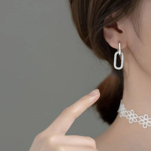 925 Silver U-shaped Earrings Glamour Birthday Gift Women's Fine Jewellery