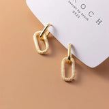 925 Silver U-shaped Earrings Glamour Birthday Gift Women's Fine Jewellery