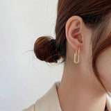 925 Silver U-shaped Earrings Glamour Birthday Gift Women's Fine Jewellery
