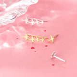 925 Silver Sweet Asymmetric Bird Stud Earrings for Women
