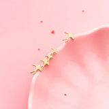 925 Silver Sweet Asymmetric Bird Stud Earrings for Women
