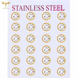 Crystal Zircon Stud Earrings Pack Stainless Steel 12 Pairs Set