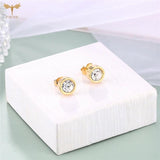 Crystal Zircon Stud Earrings Pack Stainless Steel 12 Pairs Set