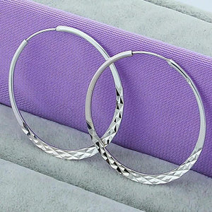 925 Silver 50MM Round Hoop Earrings for Women Wedding Accessories