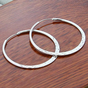 925 Silver 50MM Round Hoop Earrings for Women Wedding Accessories