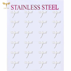 Dragonfly Earrings Set Stainless Steel Piercing Jewelry 12 Pairs