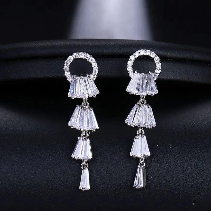 Zircon Stud Earrings for Women Girls