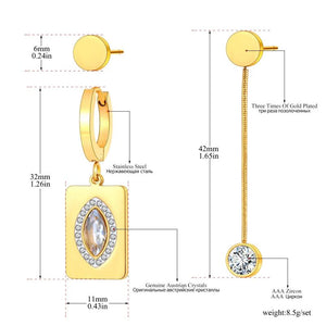 Geometric CZ Party Earrings Set of 3 Pairs for Women